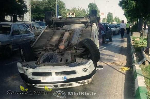 واژگونی خونین خودرو وسط شهر مشهد_thumbnail