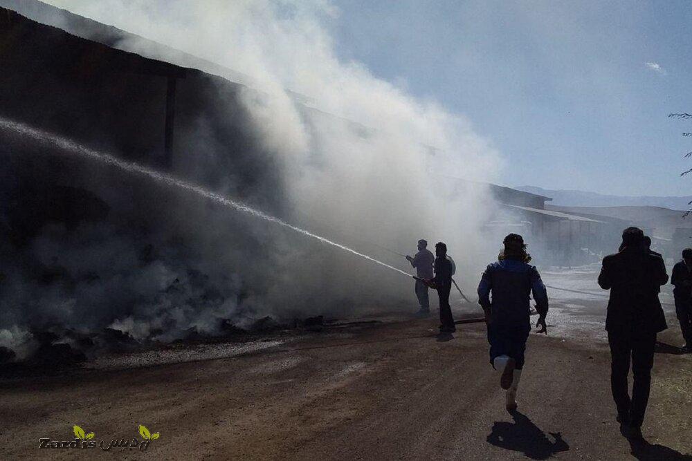 آتش در انبار علوفه‌های گاوداری سلطان آباد از توابع کنگاور_thumbnail