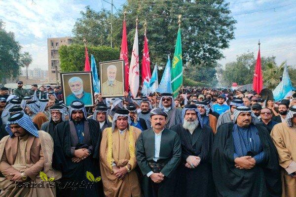 تظاهرات عراقی ها بمنظور تجدید پیمان با شهدای فرماندهان پیروزی_thumbnail