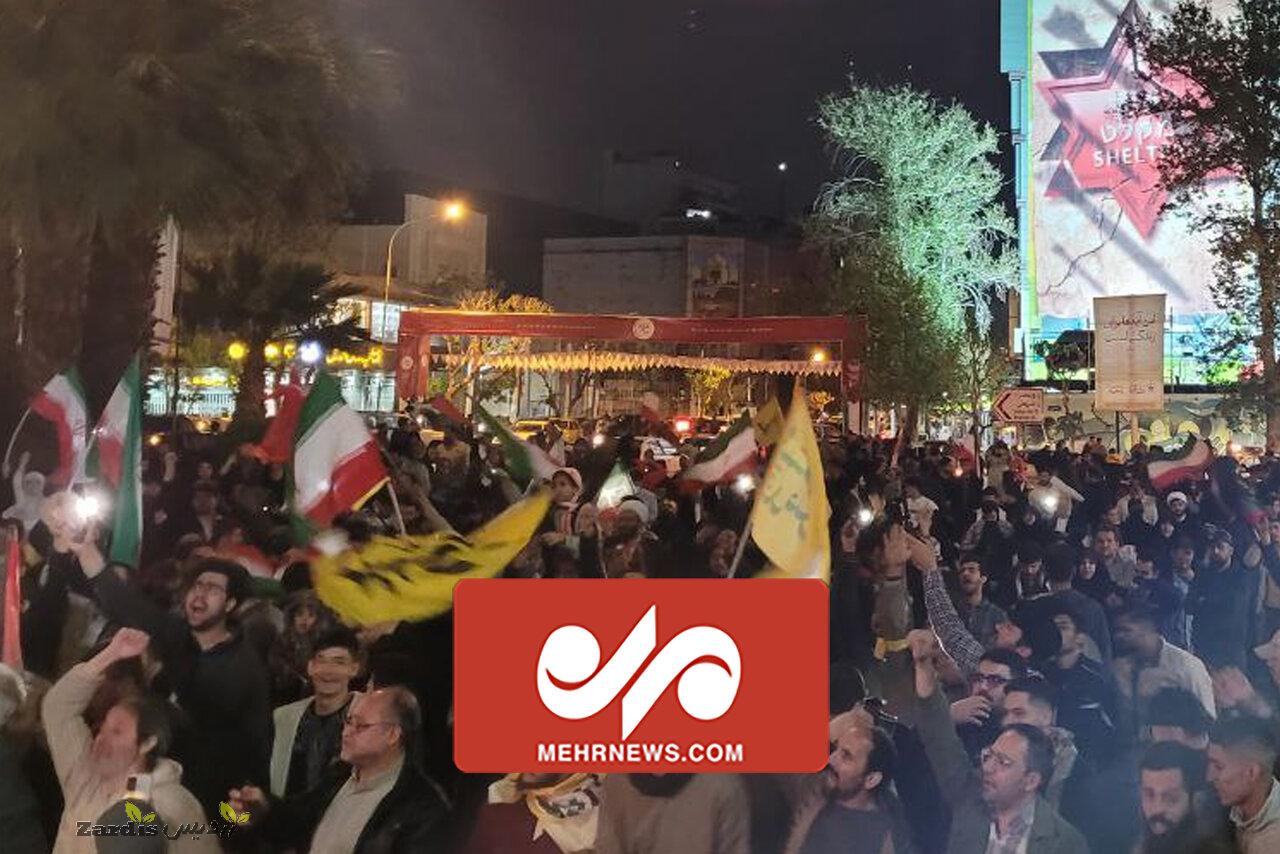 تجمع خودجوش مردم کرمانشاه در دفاع از حمله ایران به اسراییل_thumbnail