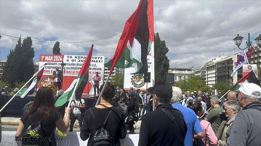 French, EU police clash with Gaza demonstrators on May Day_thumbnail