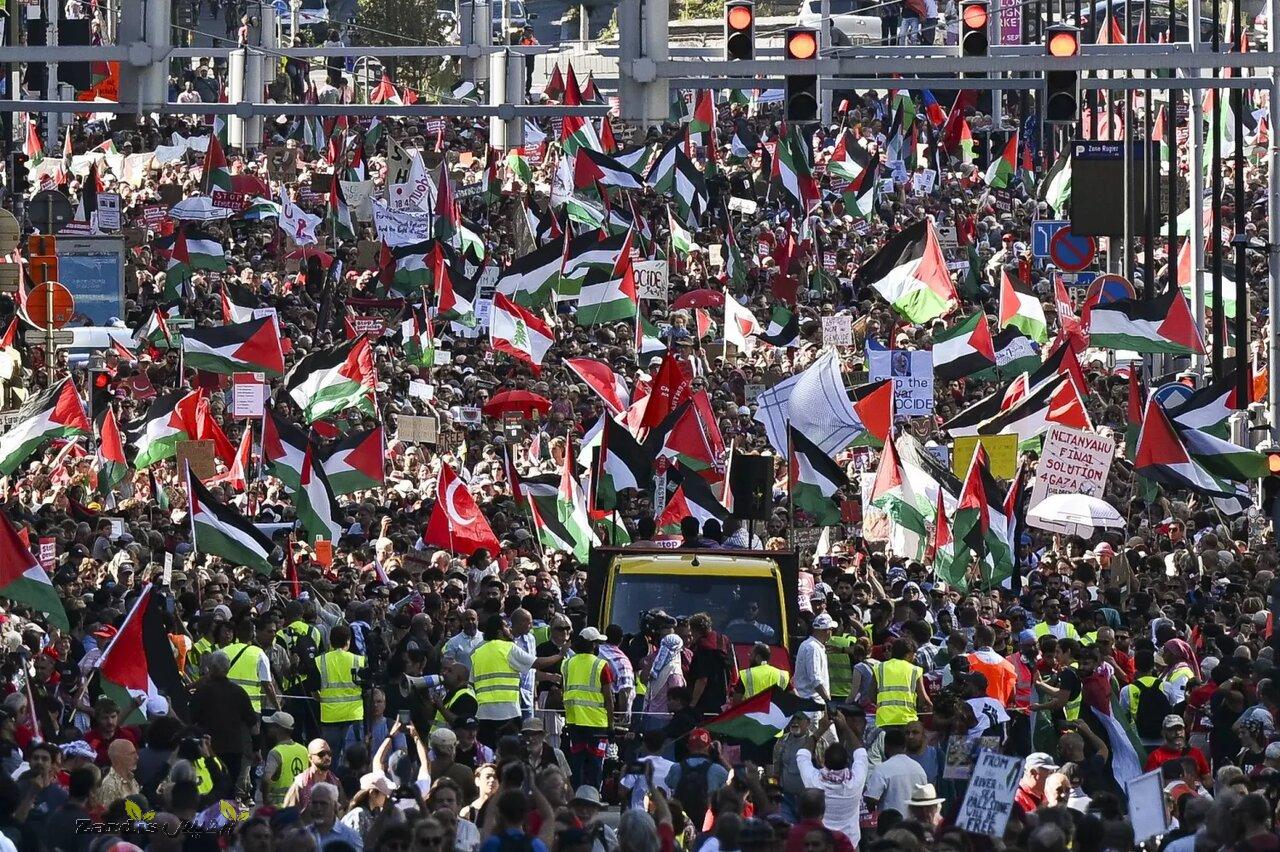 تظاهرات گسترده بلژیکی‌ها در حمایت از غزه_thumbnail